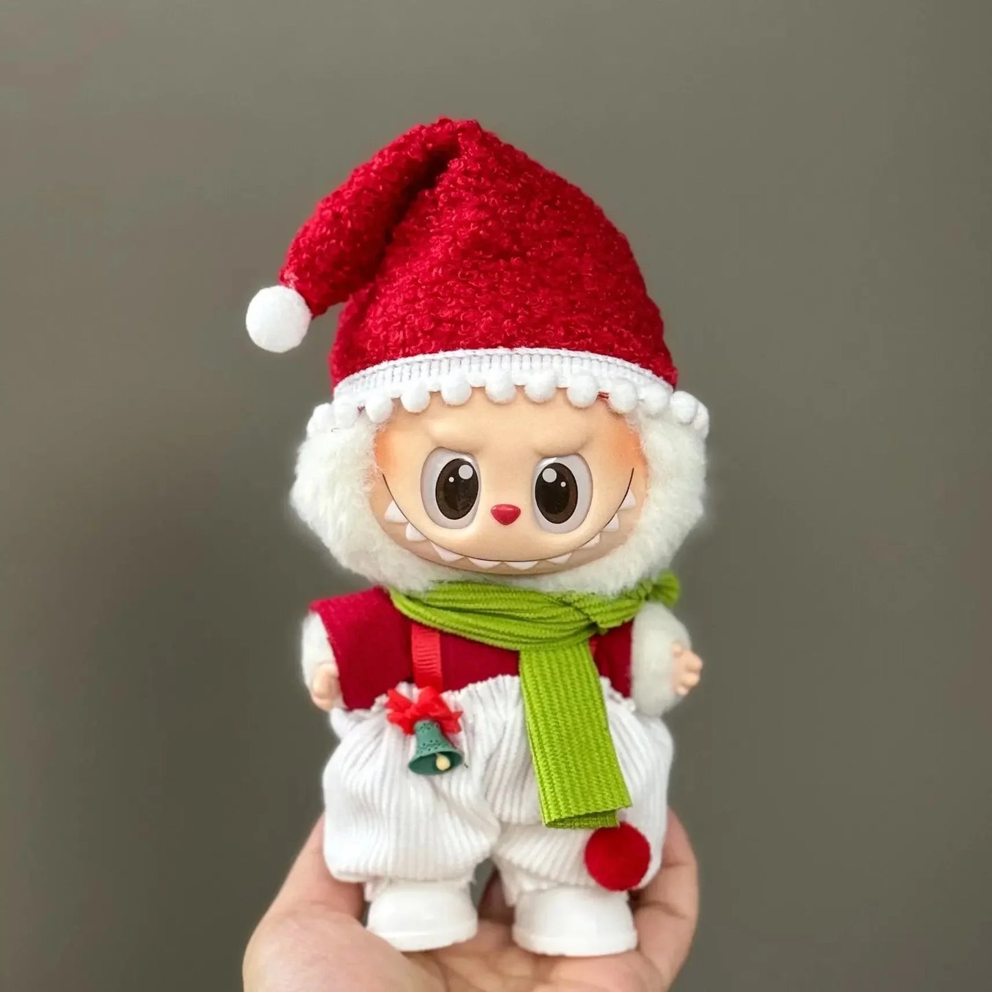 Labubu Christmas Deer Outfit – Non-Official Red Festive Clothes Set DollZio