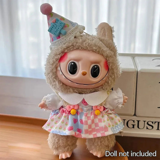 Cute 17cm Labubu Doll Hoodie - Non-Official Kawaii Doll Clothes DollZio