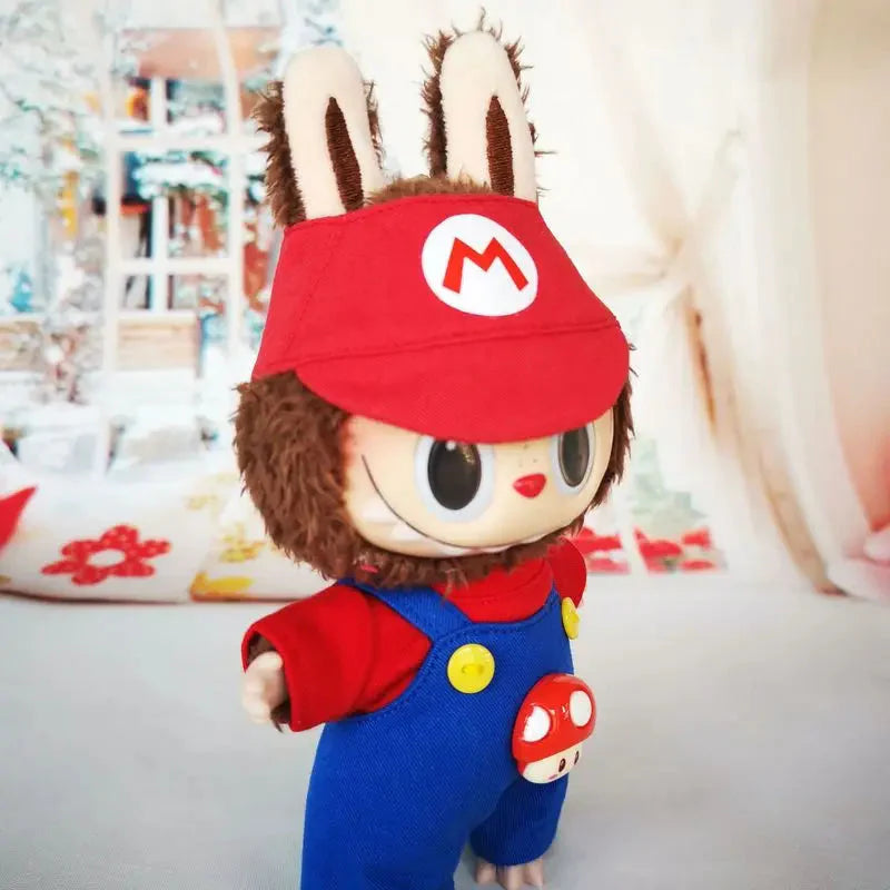 17cm Super Mario Cosplay Clothes Game Character Dress Up Clothes Labubu Clothes Keychain Dolls With Replacement Clothes DollZio