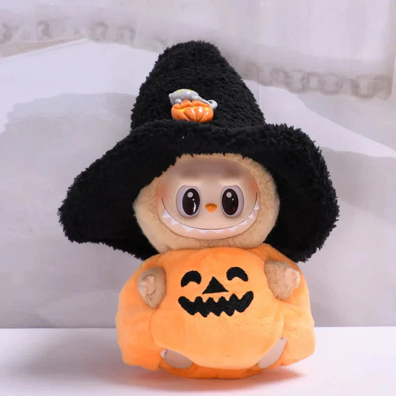 Labubu 17cm Non-Official Pumpkin Costume  – Cute Halloween Doll Outfit DollZio