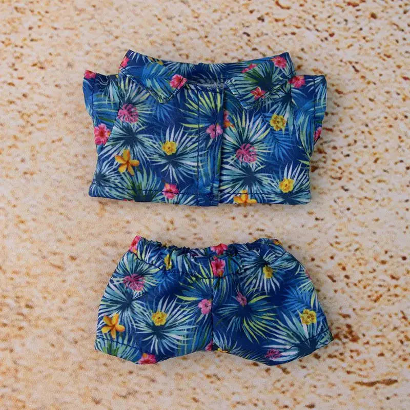 Labubu 3.0 Non-Official Hawaii Beach Outfit – Tropical Doll Clothes Set DollZio