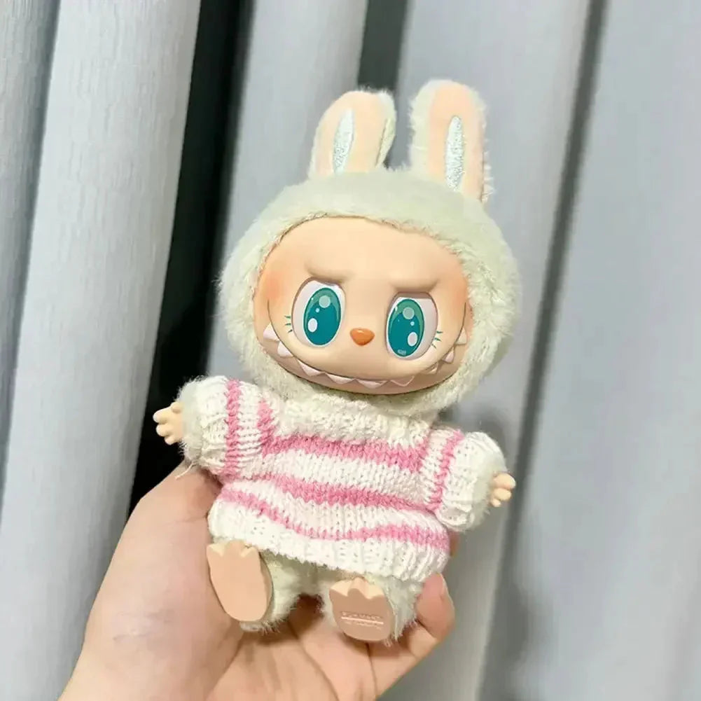 Labubu Idol Sweater – 17 cm Non-Official Striped Sweater for Sitting Doll DollZio