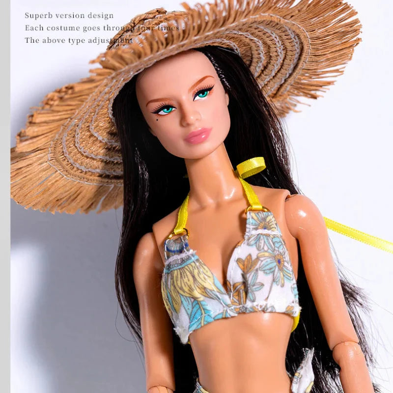 Supermodel Doll Clothes Suit European Fashion Vacation Style Bikini Accessories Set Princess Dress DIY Limited Collection Gifts DollZio