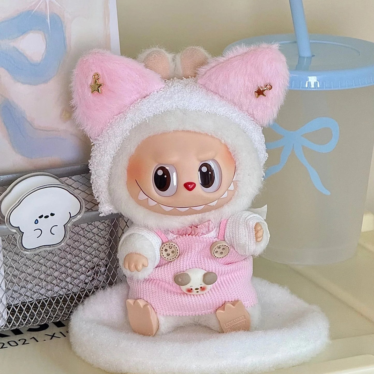 Labubu 17 cm Non-Official Cute Overall Set DollZio