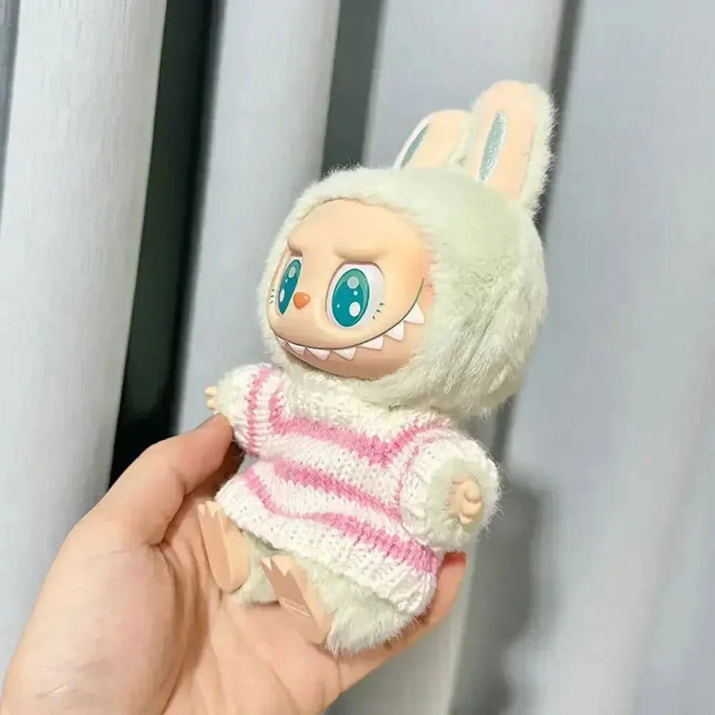 Labubu Idol Sweater – 17 cm Non-Official Striped Sweater for Sitting Doll DollZio