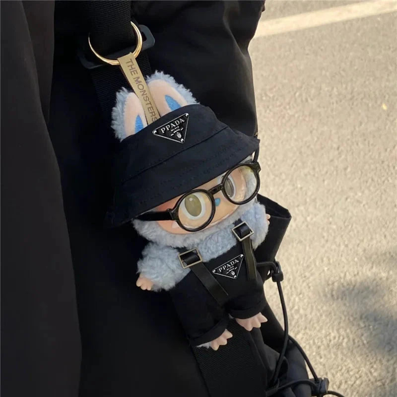 Labubu 15–17cm Non-Official Fisherman Hat & Overalls Set DollZio
