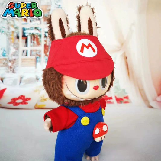 17cm Super Mario Cosplay Clothes Game Character Dress Up Clothes Labubu Clothes Keychain Dolls With Replacement Clothes DollZio