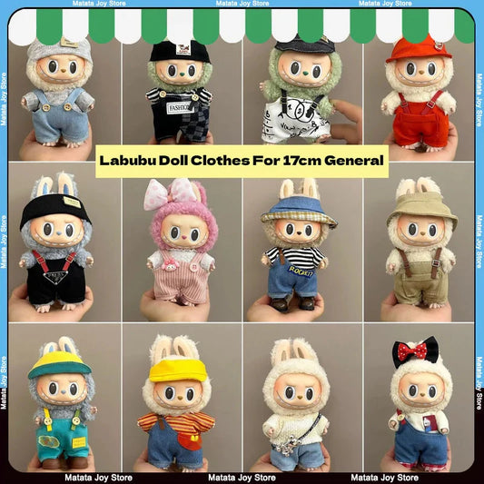 Labubu 17 cm Non-Official Cute Overall Set DollZio