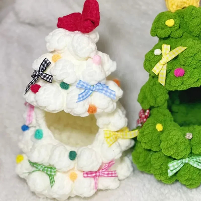 Compatible con muñecas Labubu: Mini conjunto de ropa de crochet para tejer: atuendo navideño