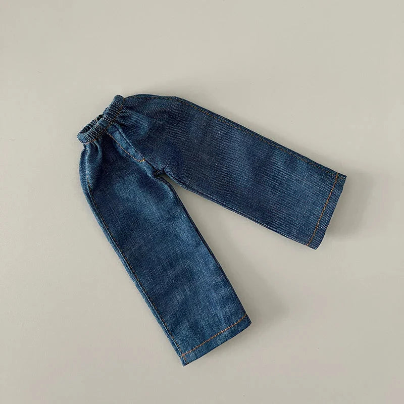 1Pcs Blythe Doll Clothes Fashion Jeans Streetwear Retro Loose Wide Leg Denim Pants for Blyth OB24 Licca Pullip 1/6 Dolls DollZio